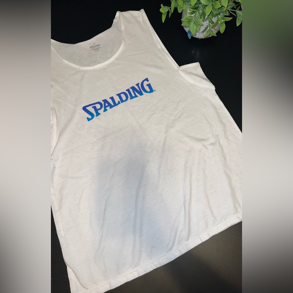 Spring White Tank with Blue Font Size XL NWOT